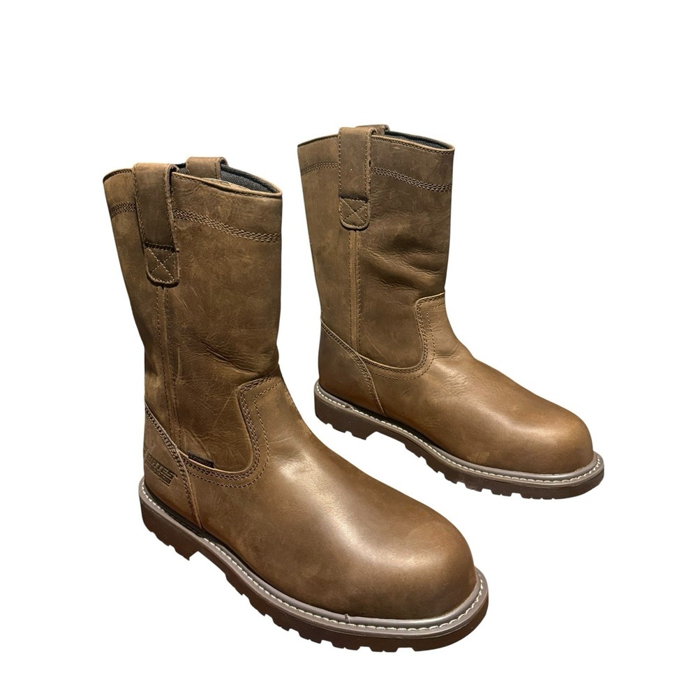 Waterproof Steel Toe Safety Work Boot Bates Wolverine Barnes Brown Leather 9 - Picture 2 of 8